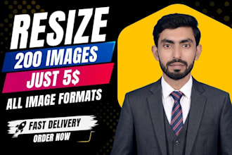 resize 200 images for amazon, shopify, etsy, ebay, any web size 5 dollar only