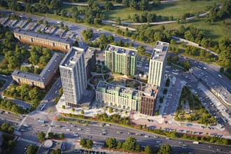 create photorealistic aerial rendering, master plan and site plan visualization