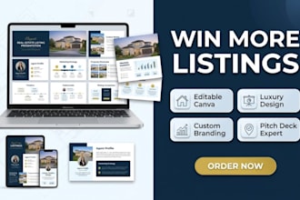 design real estate listing presentation realtor listing canva pitch deck