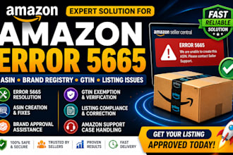 resolve amazon error 5665 asin listing brand registry gtin approval fix