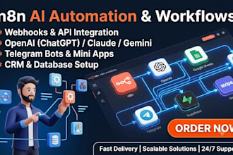 build custom n8n automation workflows, webhooks, and ai API integrations