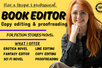 copy edit and proofread your romance erotica sci fi novel