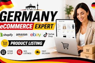 set up german shopify amazon ebay store and product listing german tiktok shop