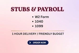 calculate payroll stubs, w2 for you and employee
