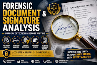do forensic document and signature analysis, forgery detection, report writing