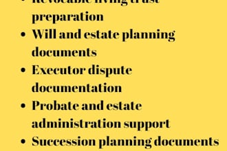 write prenup,executor dispute, revocable trust,tax planning,succession in ca, ny