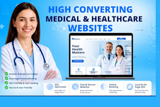 design medical website, doctor website and dental clinic or healthcare website