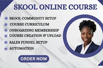 setup skool elearning course curriculum,skool communityplatform