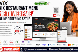 wix restaurant menu pdf to web page online ordering fix setup digital delivery