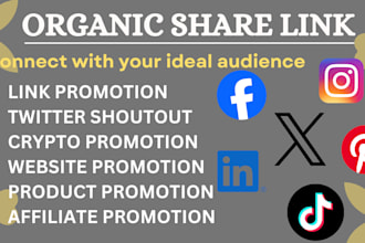 do organic share link, promote website affiliate link to active USA UK audience