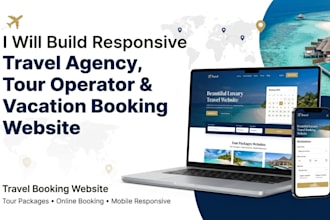 build responsive travel agency, tour operator, tour, vacation booking website