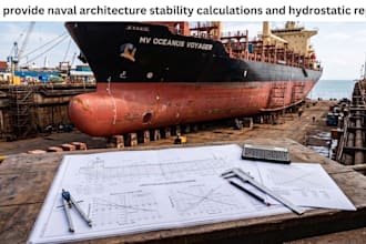 provide naval architecture stability calculations and hydrostatic reports