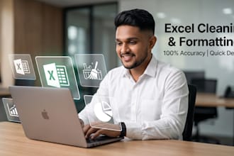 clean, format, merge, split excel data