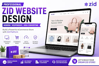 make salla website, zid website, arabic, online store set up
