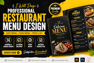 design professional restaurant menu