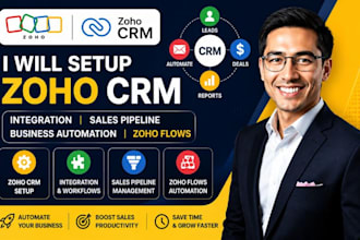 setup zoho CRM integration sales pipeline bussiness automation zoho flows