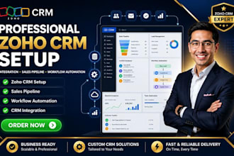 setup zoho CRM integration sales pipeline and workflow automation