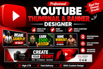 design youtube thumbnails and professional channel banners