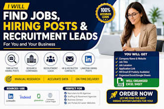 jobs, hiring posts, recruitment leads, HR contacts