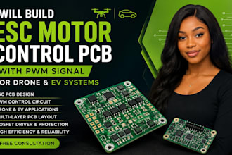 build esc motor control pcb with pwm signal for drone and ev systems