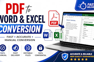 convert PDF to word or excel manually