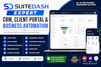 set up suitedash CRM, client portal, automation and onboarding