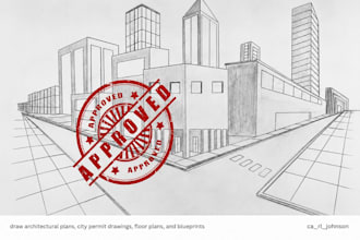 draw architectural plans, city permit drawings, floor plans, and blueprints