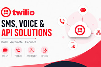 set up twilio SMS API, IVR, a2p 10dlc, studio flow and voice bot setup