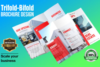 design professional brochure, pamphlet, trifold, bifold, print, digital