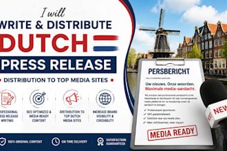 write and distribute dutch press release and distribution to top media sites
