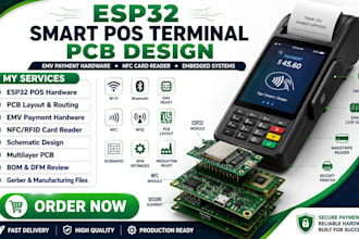 do esp32 smart pos terminal pcb design, emv payment hardware and nfc card reader