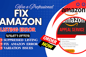 fix amazon listing errors, suppressed listings and compliance issues