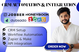 setup hubspot zoho honeybook jobber connecteam dubsado crm automation