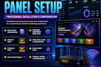 set up your streaming management panel m3u playlist, dream 4k, strong 8k