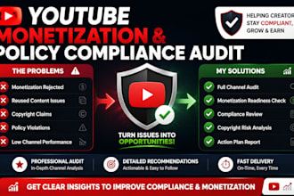 audit your youtube channel for monetization and policy compliance