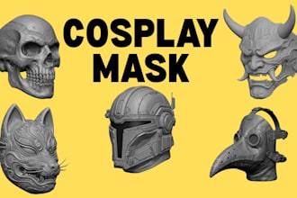 sculpt custom 3d mask 3d wearable cosplay helmet mask armor model 3d printing