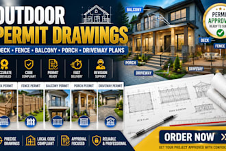 draw deck permit fence permit balcony permit porch permit driveway permit