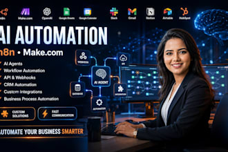 build n8n ai automation, ai agents and make com workflows