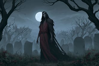 draw horror character illustration