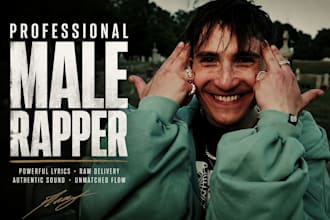 male rapper, rap vocals, uk drill rap, ghostwriter rap