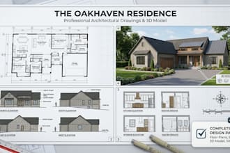 design professional 2d house plans, floor plans, elevations and 3d house models