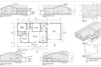 design barndominium, pole barn, custom house plans and city permit drawing sets