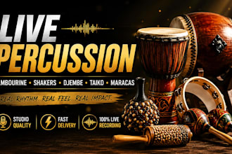 record live tambourine, shakers, djembe, taiko, and maracas for your song
