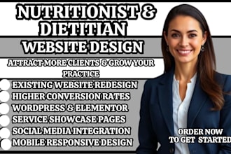 nutritionist website, dietitian website, health coach website, meal planning