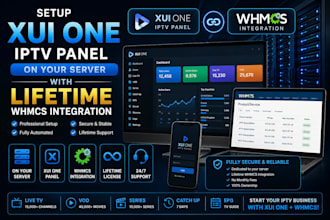 setup xui one iptv panel on your server with lifetime whmcs integration