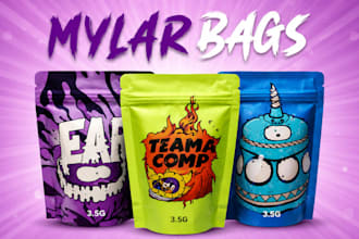 design cannabis packaging, mylar bag, weed pouch, cbd product packaging design
