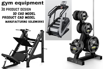 do 3d product design gym and fitness cad model equipment prototype solidwork