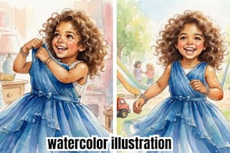 do watercolor illustration picture book children story book illustration