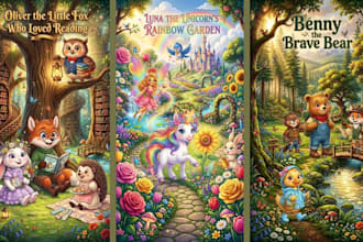 illustrate children story book album cover character design illustrator work