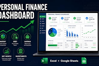 create excel budget tracker debt payoff savings net worth investment dashboard